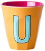 Rice Two Tone Apricot Melamin Becher Buchstabe U Bild 4
