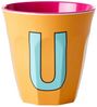Rice Two Tone Apricot Melamin Becher Buchstabe U Bild 5