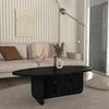 moebel17 Couchtisch moebel17 Couchtisch oval 120x60 cm Wohnzimmertisch Travertin (Einzeltisch, 1-St, Einzelner Couchtisch), Mit Granitoptik Bild 4