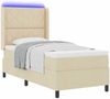 vidaXL LED Boxspringbett mit Kopfteil Creme 100 x 200 cm Stoff 3343558 Bild 3