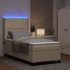 vidaXL LED Boxspringbett mit Kopfteil Creme 100 x 200 cm Stoff 3343558 Bild 5