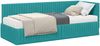 vidaXL Eckbettgestell mit Matratze mit Kopfteil 2 pcs Türkis Samt 3393806 Bild 2