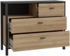 Kommode >HIGH ROCK< in Schwarz/ Riviera Eiche Dekor, 3 Schubladen - 104,8x85,1x40,2 (BxHxT) Bild 4
