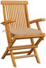 vidaXL Gartenstühle mit Beigen Kissen 3 Stk. Massivholz Teak 3062532 Bild 2