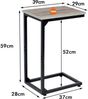 Beistelltisch C Form Holz Kaffeetisch Metallgestell 2er Set Grau Bild 3