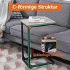 Beistelltisch C Form Holz Kaffeetisch Metallgestell 2er Set Grau Bild 5