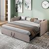 PXloue Polsterbett Daybett Tagesbett Ausziehbett (Ohne Matratze), Schlafsofa,mit Unterbett 90x200cm/180x200cm und Lattenrost,Samt Bild 5