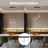 ZMH Pendelleuchte Esstisch E27 Hängelampe Esszimmer - Hängeleuchte 3 Flammig Esszimmerlampe Gold Schwarz Metall Küchenlampe Hängend Modern für Kücheninsel Esszimmer Ohne Leuchtmittel Bild 5