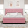 vidaXL Boxspringbett mit Matratze mit Kopfteil Rosa 180 x 200 cm Samt 3342025 Bild 3