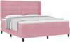 vidaXL Boxspringbett mit Matratze mit Kopfteil Rosa 180 x 200 cm Samt 3342025 Bild 2