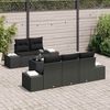 vidaXL Gartensofa-set mit Kissen 6 pcs Schwarz Poly-Rattan 3355612 Bild 3