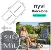 NYVI Sitzauflage Niedriglehner Auflagen 4er Set Barcelona Gartenstuhlauflagen 100x50cm, (4 St), Niederlehner Stuhlauflage Sitzauflage mit Halteband Schrift Namen Bild 2