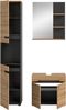 welltime Badmöbel-Set REHAT, 3-teilig, Breite 116 cm, mit grifflosen Fronten, bestehend aus:, (3-St), 1x Hochschrank, 1x Waschbeckenunterschrank & 1x Badspiegel Bild 4