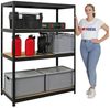 PROREGAL Schwerlastregal Big Elephant | HxBxT 160 x 120 x 60 cm | Fachlast 200kg | Schwarz | Kellerregal, Steckregal, Garagenregal, Lagerregal Bild 2