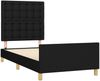 Einzelbett mit Kopfteil Stoff Schwarz 90x200 cm Bild 4
