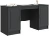 vidaXL Schreibtisch mit Regal Schwarz 142,5 x 50 x 75 cm Holzwerkstoff 3414640 Bild 3