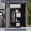 Mehrzweckschrank Metall abschließbar DAWID - Funktionaler Metallschrank | Schließfachschrank Putzmittelschrank Besenschrank Vorratsschrank, 185x90x45cm Schwarz Bild 3