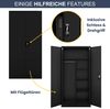 Mehrzweckschrank Metall abschließbar DAWID - Funktionaler Metallschrank | Schließfachschrank Putzmittelschrank Besenschrank Vorratsschrank, 185x90x45cm Schwarz Bild 5