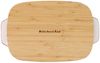 KitchenAid Stoneware Backform Rechteckig Keramik Antihaftbeschichtung mit Bambusdeckel, 26 cm/1,9L, PFAS-Frei, Langlebig, Pl Bild 2