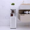 JEOBEST Badkommode Badezimmerschrank, Schrank freistehend mit 2 offenen Fächern, (1-St, Badregal), Schmal mit Tür, 24x20x75 cm Bild 4