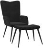 vidaXL Relaxsessel mit Hocker Schwarz Samt 327694 Bild 2