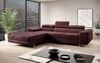 Designer Sofa Calvera mit Schlaf- und Klappfunktion Bordeaux Samt Links Bild 2