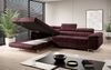 Designer Sofa Calvera mit Schlaf- und Klappfunktion Bordeaux Samt Links Bild 4