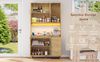 Sideboard mit App-gesteuerter LED, 3 Schubladen, 2xDoppeltüren & 1xEinzeltür, USB und Steckdosen, Rattan und Natur, MDF,Natürlich Bild 3