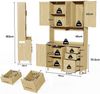 Sideboard mit App-gesteuerter LED, 3 Schubladen, 2xDoppeltüren & 1xEinzeltür, USB und Steckdosen, Rattan und Natur, MDF,Natürlich Bild 4