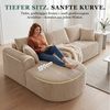 COMHOMA Sofa Ecksofa mit Schlaffunktion, Corduroy Modulares Boneless Couch, mit Chaiselongue, L-Form Schlafsofa, Sektionssofas mit Kissen & Seitentaschen Bild 3