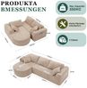 COMHOMA Sofa Ecksofa mit Schlaffunktion, Corduroy Modulares Boneless Couch, mit Chaiselongue, L-Form Schlafsofa, Sektionssofas mit Kissen & Seitentaschen Bild 2