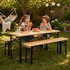 HAGO Garten-Kindersitzgruppe Kindersitzgruppe Gartenbank Klappbank Bierzeltgarnitur Holz, (3-tlg), Klappbar Bild 3