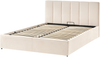 Bett mit Stauraum DREUX Samtstoff Hellbeige 140 x 200 cm Bild 4