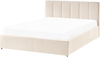 Bett mit Stauraum DREUX Samtstoff Hellbeige 140 x 200 cm Bild 5