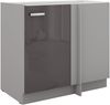 Eckunterschrank 105 Bianca Grau Hochglanz Küchenzeile Küchenblock Küche Grey Bild 5