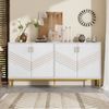 Sideboard mit 4 Türen & Einlegeböden, weiß/gold, 160x40x80,5 cm Bild 3