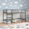vidaXL Kinderloftbett Schwarz 90 x 190 cm Stahl 42020761 Bild 3