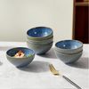 JIWOO Müslischale 6er Ø11,7cm, Frühstückschalen Eisschale Dessertschalen Obstschale, Keramik, (Schaleset, 6-tlg), Bowl, Hochwertiges Schalen Blau Schale Mikrowellenofen Spülmaschine Bild 3