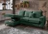 Ecksofa Récamiere Schlaffunktion Bettkasten Couch Polsterecke in Cord Grün Bild 4