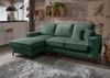 Ecksofa Récamiere Schlaffunktion Bettkasten Couch Polsterecke in Cord Grün Bild 2