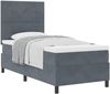 vidaXL Boxspringbett mit Matratze Dunkelgrau 100 x 200 cm Samt 3339813 Bild 2