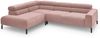 KAWOLA Sofa DELIA Ecksofa Feincord rosa mit motorischem Sitzvorzug Recamiere links 74 x 219 x 276 cm Bild 3