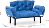 Dmora 2-Sitzer SchlafsofaGuchol, Verwandelbares Sofa, Lineare Stoffstruktur, Schlafsessel mit Stauraum, 155x70 h85 cm, Blau Bild 3