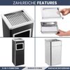 Standaschenbecher für Draußen 36L - Stahl 24x24x61cm | Mülleimer mit Aschenbecher Abfalleimer mit Inneneimer Standascher Outdoor, Schwarz Bild 5