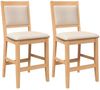 vidaXL Barhocker mit Kissen 2 Stk. Natur Massivholz Gummibaum 4102565 Bild 2