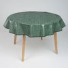 laro Tischdecke 140cm runde Wachstuchtischdecke Saum-Eingefasst Leinenoptik Bild 2
