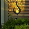 2x LED Solarleuchte, Glas, Flammen Mond Design, H 90 cm Bild 2