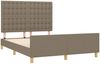 Doppelbett mit Kopfteil Stoff Taupe 140x200 cm Bild 4