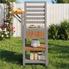 CHICFURN Garten-Geräteschrank aus wetterfestem Holz mit Edelstahl-Arbeitsfläche, für Outdoor, BxT: 74x54 cm, (Packung, 1 St, Küchenschrank, Geräteschrank), Doppelter Ablageboden & Grillstation mit Extrastauraum Bild 2