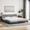 vidaXL Bett mit Matratze "Dover" Hellgrau 200x200 cm Stoff 3208464 Bild 3